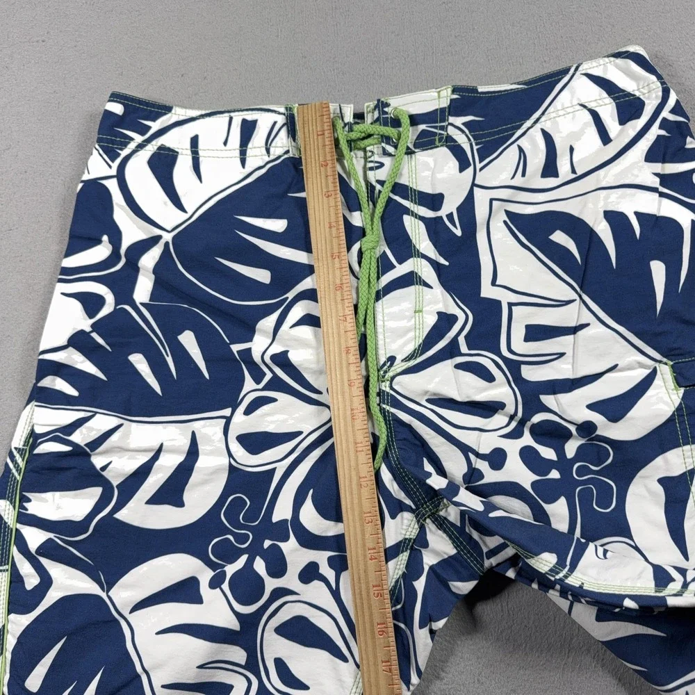 Tori Richard Shorts Mens XL Blue‎ Floral Swim Trunks Hawaiian Tropical Print